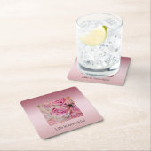 Roze witte rozen mooie momenten kartonnen onderzetters (Insitu)