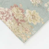 Roze witte Rozen op blauwe achtergrond Fleece Deken (Hoek)