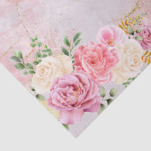 Roze witte rozen op de losse Waterverf van Marmer Tissuepapier (Detail)