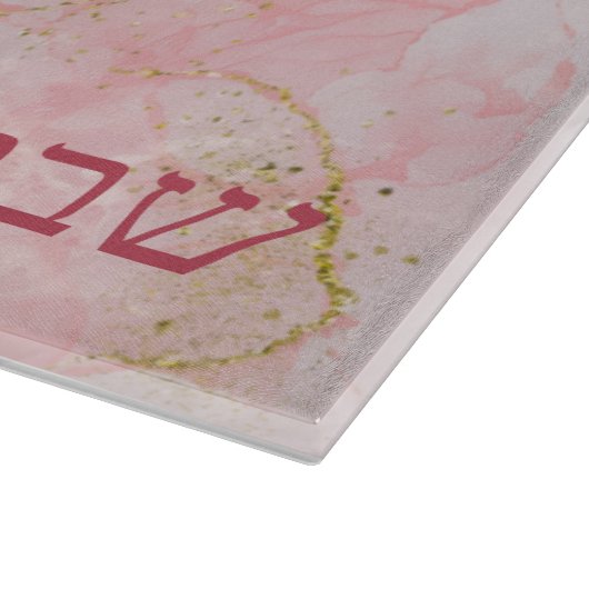 Roze witte rozen op Marble Background Waterverf Snijplank (Hoek)