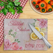 Roze witte rozen op Marble Background Waterverf Snijplank