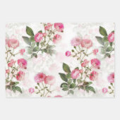 Roze witte rozen Papier Platte vellen Reeks 3 (Voorkant 3)