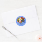 Roze witte rozen rode Oranje blauwe vlindervlinder Ronde Sticker (Envelop)