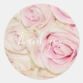 roze witte rozen ronde sticker (Voorkant)
