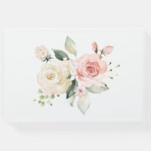 Roze Witte Rozen Witte Hortensia's Groene Huwelijk Gastenboek (Achterkant)