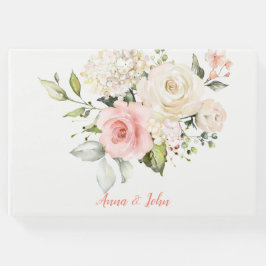 Roze Witte Rozen Witte Hortensia's Groene Huwelijk Gastenboek