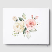 Roze Witte Rozen Witte Hortensia's Groene Huwelijk Gastenboek (Achterkant)