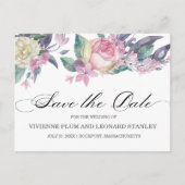 Roze witte rozenbloem Sla het Briefkaart Datum op (Voorkant)