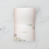 Roze witte rozenroze Waterverf Greenery Wedding Bedankkaart (Binnen)