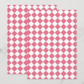 Roze Witte Ruit Dambord Patroon Kaart (Voorkant / Achterkant)