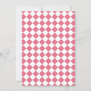 Roze Witte Ruit Dambord Patroon Kaart