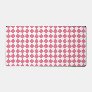 Roze Witte Ruit Diamant Patroon Bureaumat