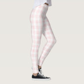 Roze Witte Ruit Strepen Leggings (Rechts)