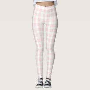 Roze Witte Ruit Strepen Leggings