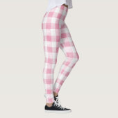 Roze Witte Ruit Strepen Leggings (Rechts)