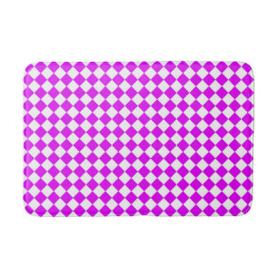 Roze Witte Ruitjes Diamant Patroon Badmat