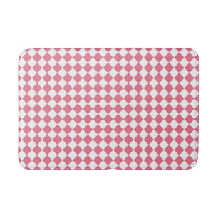 Roze Witte Ruitjes Diamant Patroon Badmat
