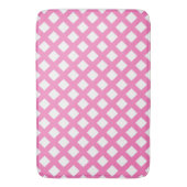 Roze Witte Ruitjes Diamant Patroon Badmat (Voorkant Verticaal)