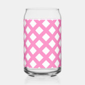 Roze Witte Ruitjes Diamant Patroon Blikvorm Glas (Achterkant)