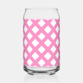Roze Witte Ruitjes Diamant Patroon Blikvorm Glas (Rechts)