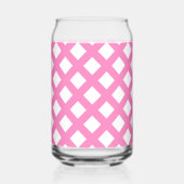 Roze Witte Ruitjes Diamant Patroon Blikvorm Glas (Links)