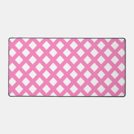 Roze Witte Ruitjes Diamant Patroon Bureaumat