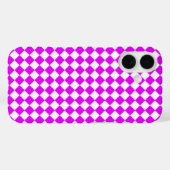 Roze Witte Ruitjes Diamant Patroon Case-Mate iPhone Case (Achterkant (horizontaal))