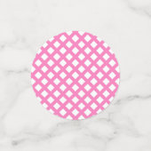 Roze Witte Ruitjes Diamant Patroon Confetti (Kleine voorkant)