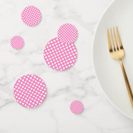 Roze Witte Ruitjes Diamant Patroon Confetti