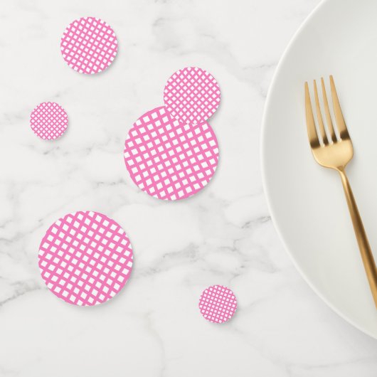 Roze Witte Ruitjes Diamant Patroon Confetti (Groep)