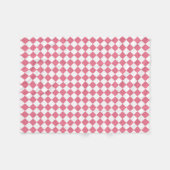 Roze Witte Ruitjes Diamant Patroon Fleece Deken (Voorkant (Horizontaal))