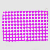 Roze Witte Ruitjes Diamant Patroon Golfhanddoek (Horizontaal)