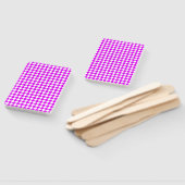 Roze Witte Ruitjes Diamant Patroon Handwaaier (Niet-gemonteerd)