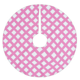 Roze Witte Ruitjes Diamant Patroon Kerstboom Rok