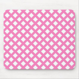 Roze Witte Ruitjes Diamant Patroon Muismat