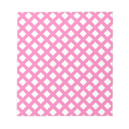 Roze Witte Ruitjes Diamant Patroon Notitieblok