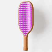Roze Witte Ruitjes Diamant Patroon Pickleball Paddle (Links)