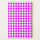 Roze Witte Ruitjes Diamant Patroon Planner (Achterkant)