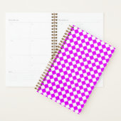 Roze Witte Ruitjes Diamant Patroon Planner (Display)