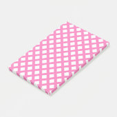 Roze Witte Ruitjes Diamant Patroon Post-it® Notes (Schuin)