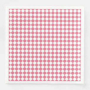 Roze Witte Ruitjes Diamant Patroon Servet