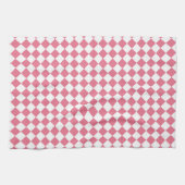 Roze Witte Ruitjes Diamant Patroon Theedoek (Horizontaal)