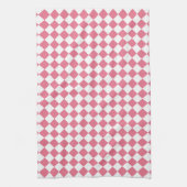 Roze Witte Ruitjes Diamant Patroon Theedoek (Verticaal)
