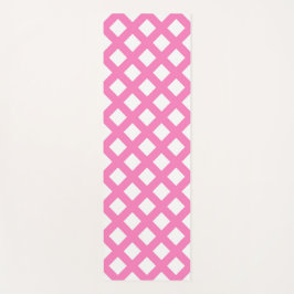 Roze Witte Ruitjes Diamant Patroon Yogamat