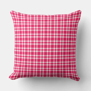 Roze Witte Ruitpatroon Kussen