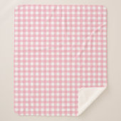 Roze & Witte Schaakbord Sherpa Deken (Voorkant)