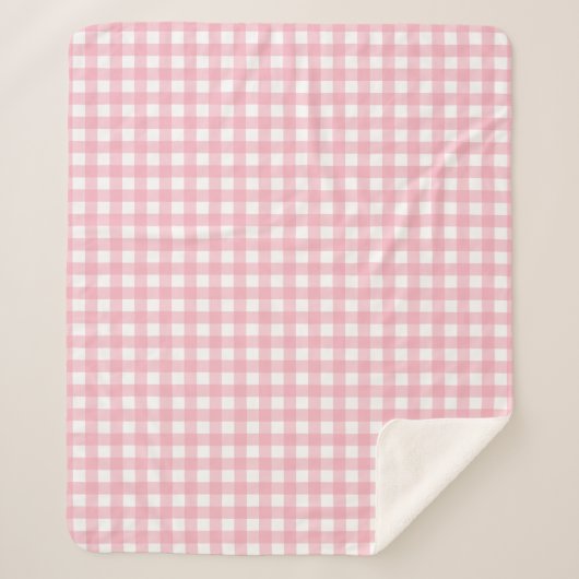 Roze & Witte Schaakbord Sherpa Deken (Voorkant)
