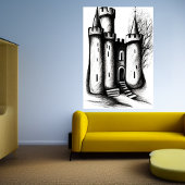 Roze witte schets | AI Art Poster