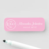 Roze & Witte Script Make-up Personalisatie Naamplaatje (In situ)