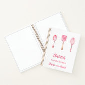 Roze witte script recept kookboek notitieboek (Binnen)